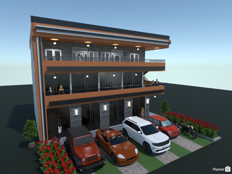 "The charming orange and black building" #3691165 Por Arthur R