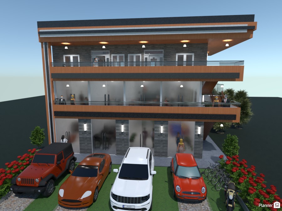 "The charming orange and black building" #3691193 by Arthur R