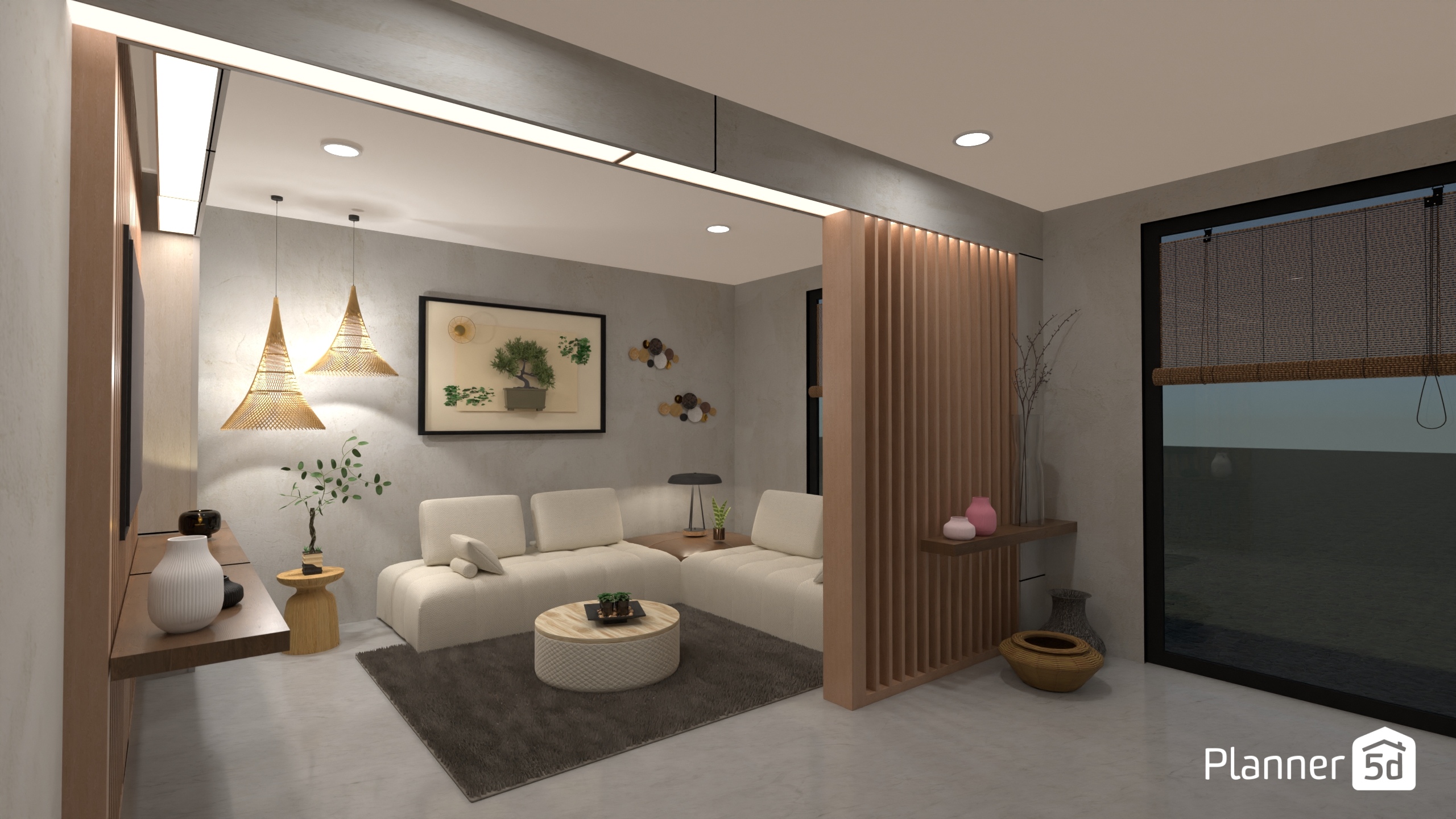 Japandi living room #25658712 by Micaela Maccaferri