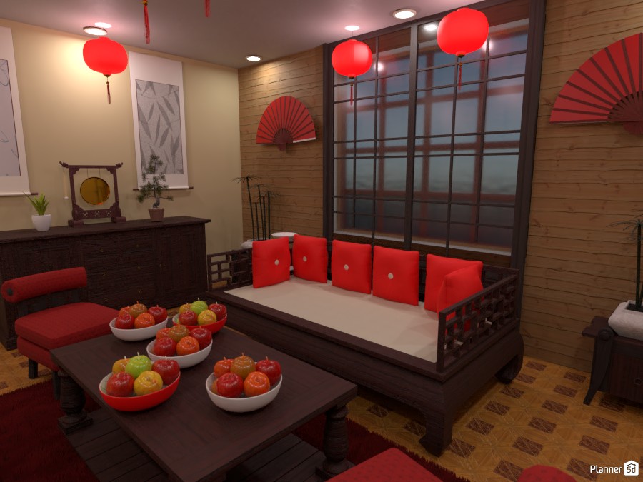 Living room decorated for chinese new year 3989664 by Rita image