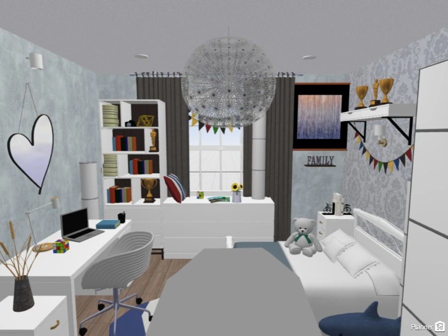 3D Children's bedroom with study area #109308 by ABs Design Space