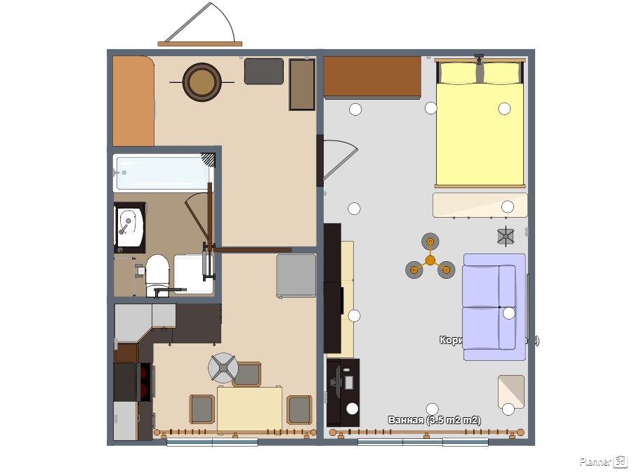 Дизайн однокомнатной квартиры п44 Дизайн однокомнатной квартиры п44