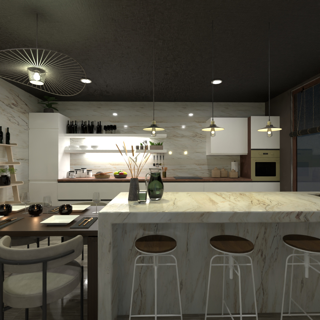 Brown and White Kitchen #11537368 by Editors Choice