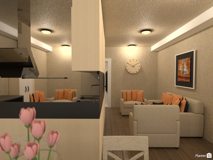 neutral toned dining, kitchen, livrm. #2243916 by Joy Suiter