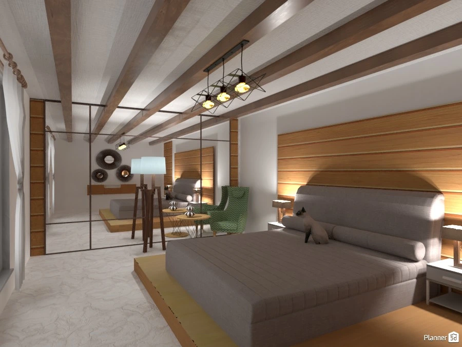спальня с балками #79818 by Мария Везучая