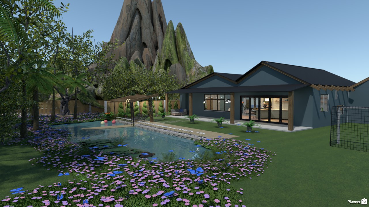 Exterior de uma casa térrea #5172166 Por Luana