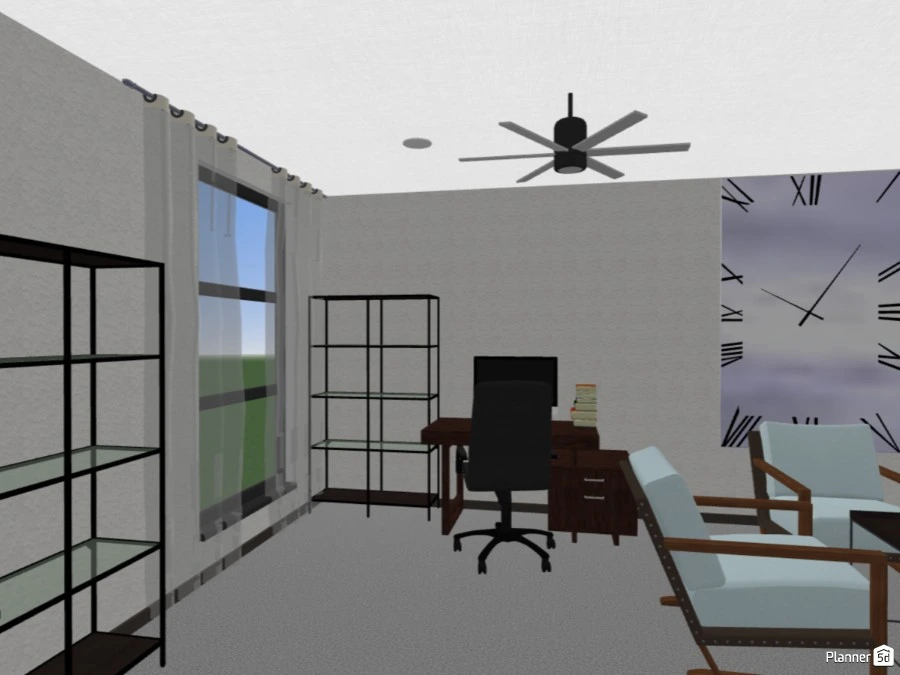 Black and white with some blues office #84434 by Art lover