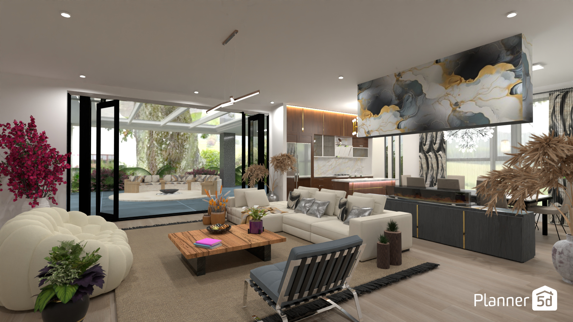 Salón abierto con terraza #19387992 Por MariaCris