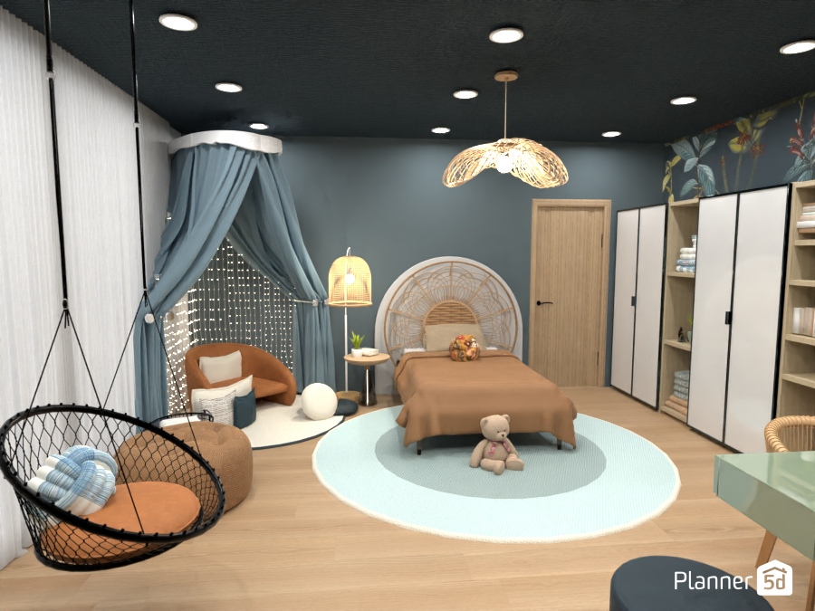 Quarto Flores Azuis #13024751 by Mari Mond