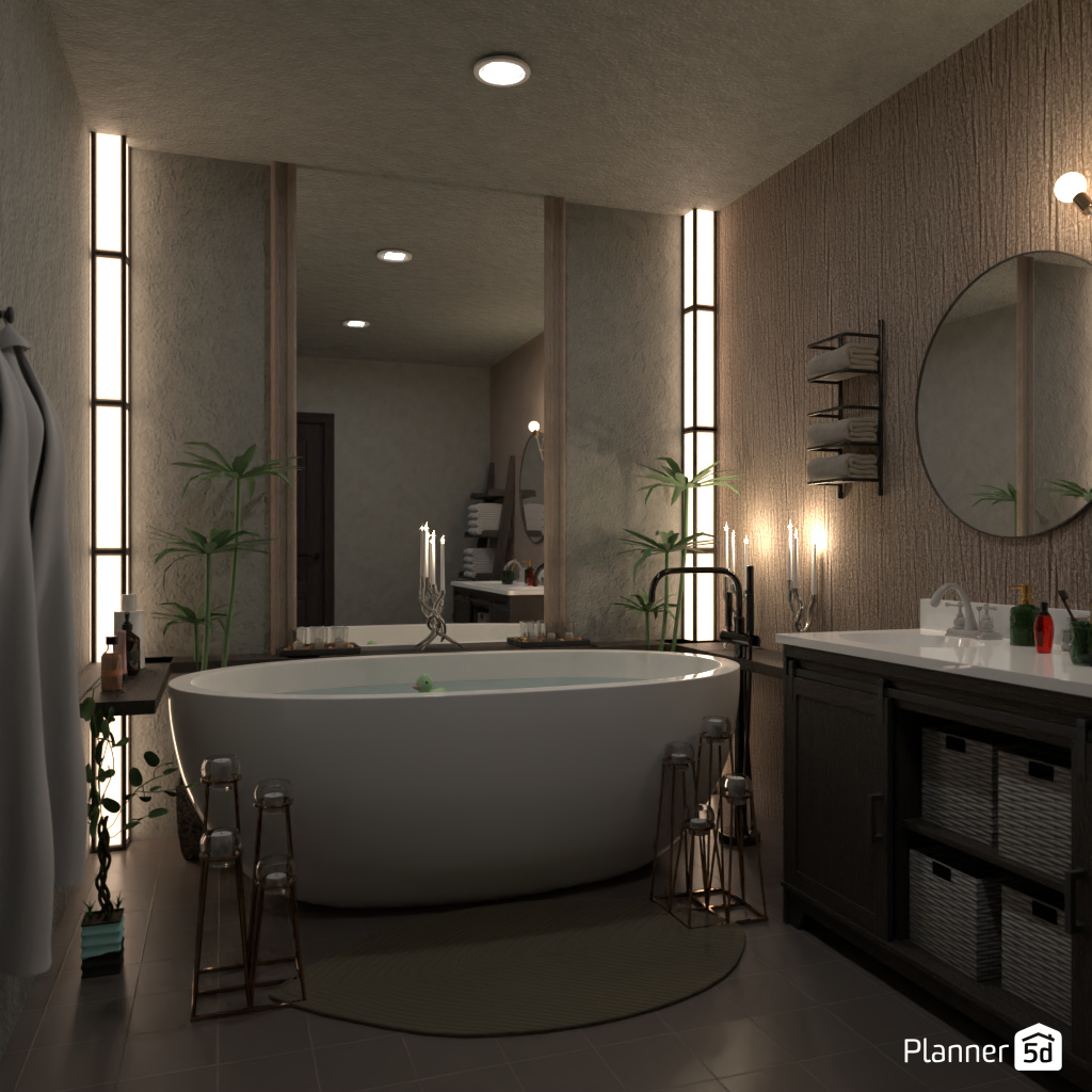 Bath with candles #19264008 by Editors Choice