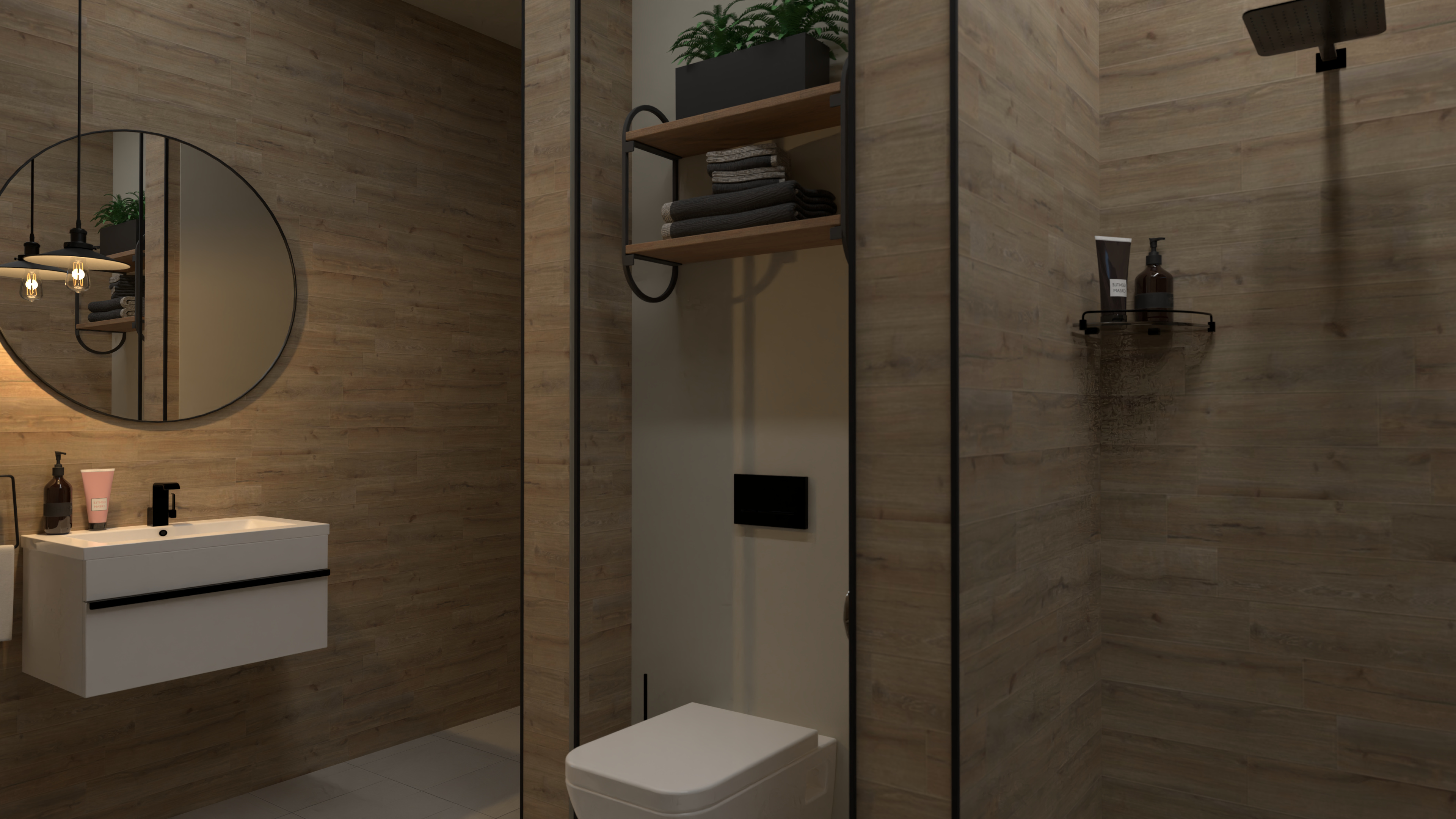 4K RENDER - Wood look En-suite Bathroom #10240612 by Candice Nero