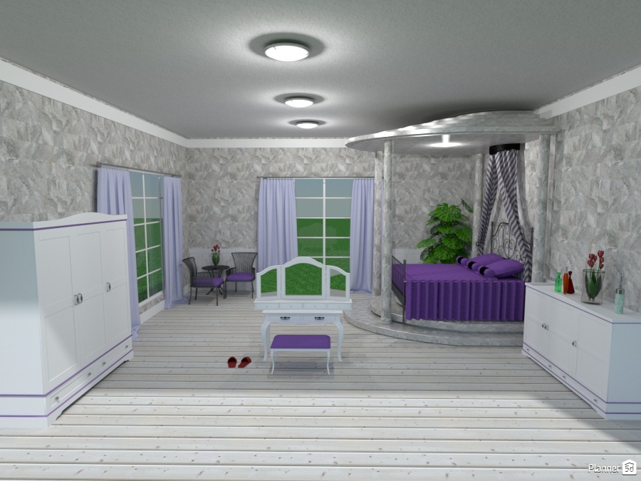purple n gray bedroom #1355033 by Joy Suiter