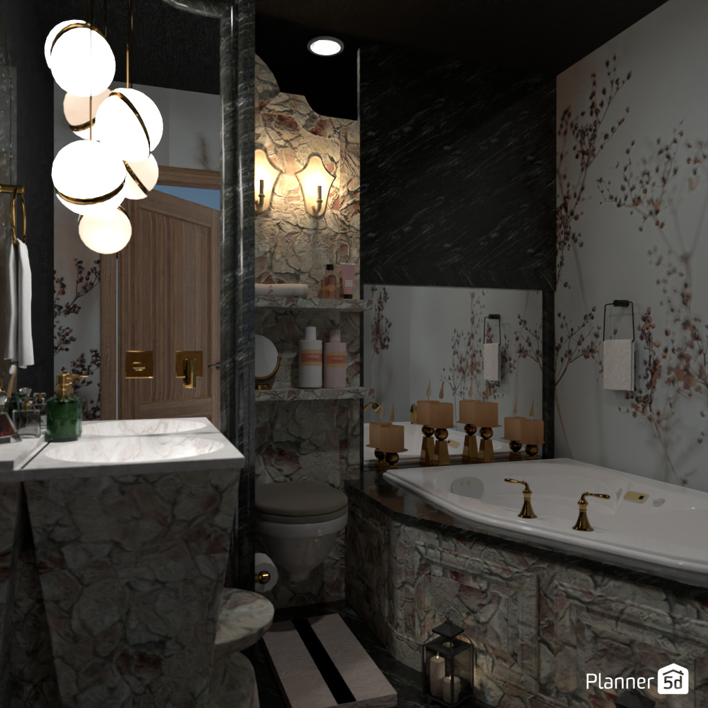 Bath with candles #19227004 by Editors Choice