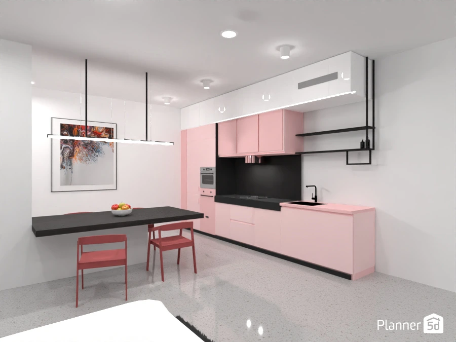 Modern Kitchen/Livign Room Design #3069496 by Eazy Interior