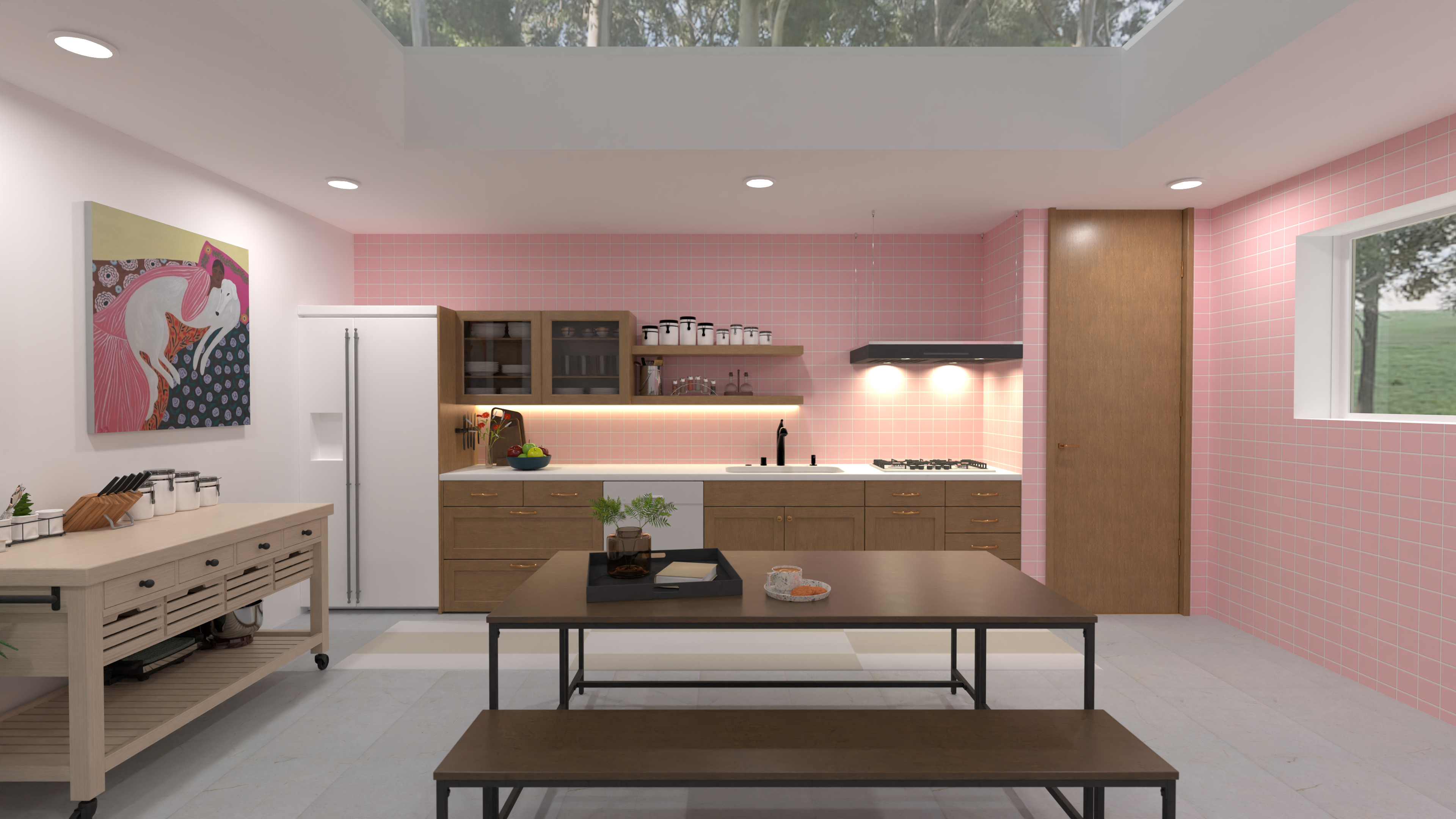 Retro kitchen with skylight #17739907 by Dellen