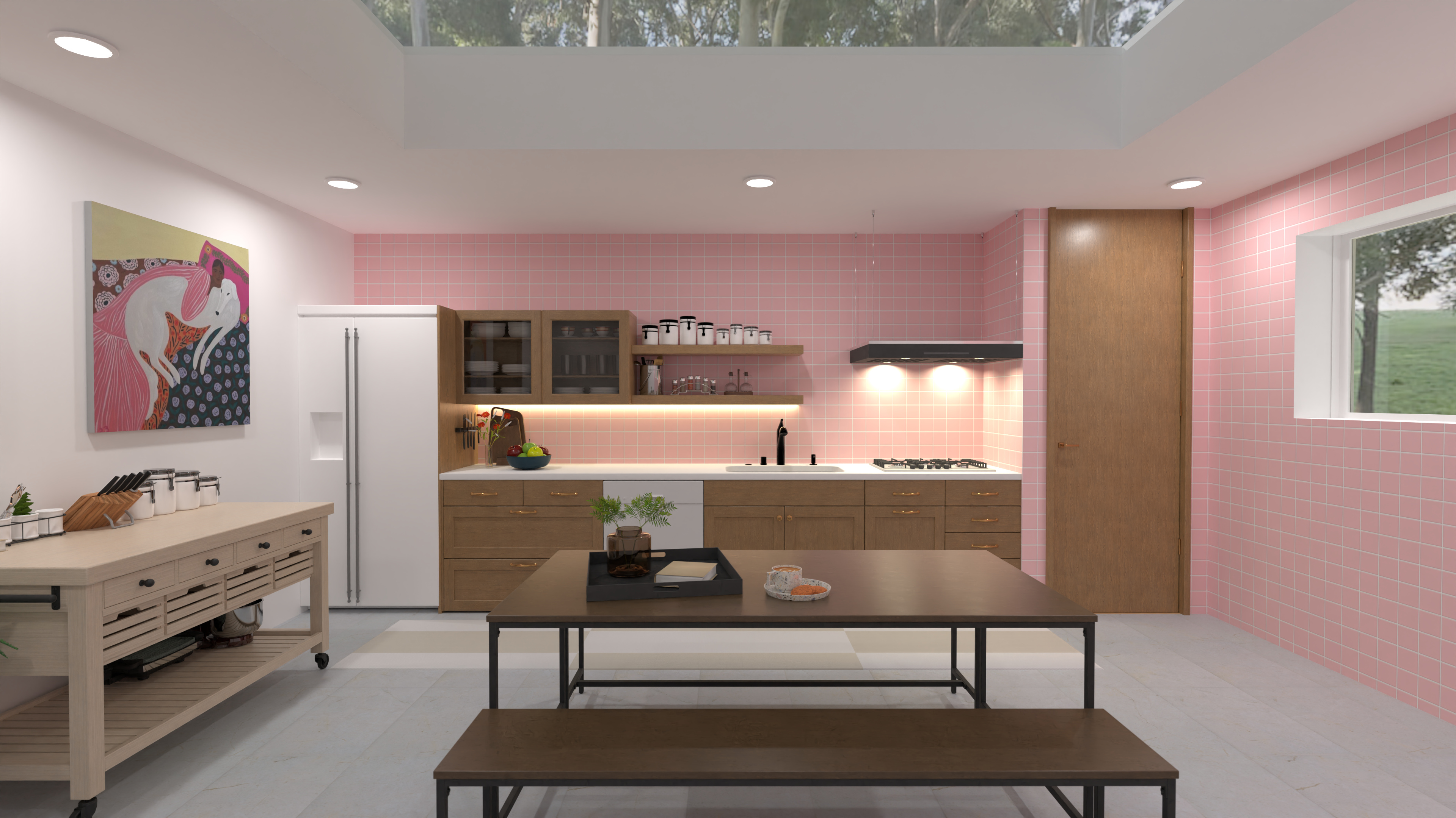 Retro kitchen with skylight 17739907 by Dellen image