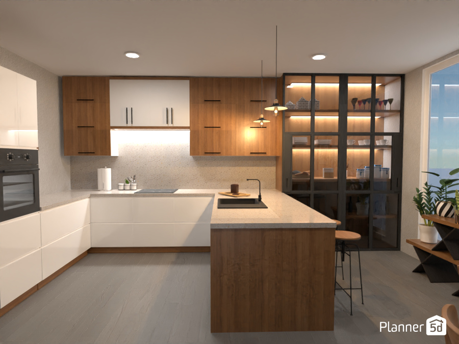 Contest: white and brown kitchen #11511344 by Elena Z