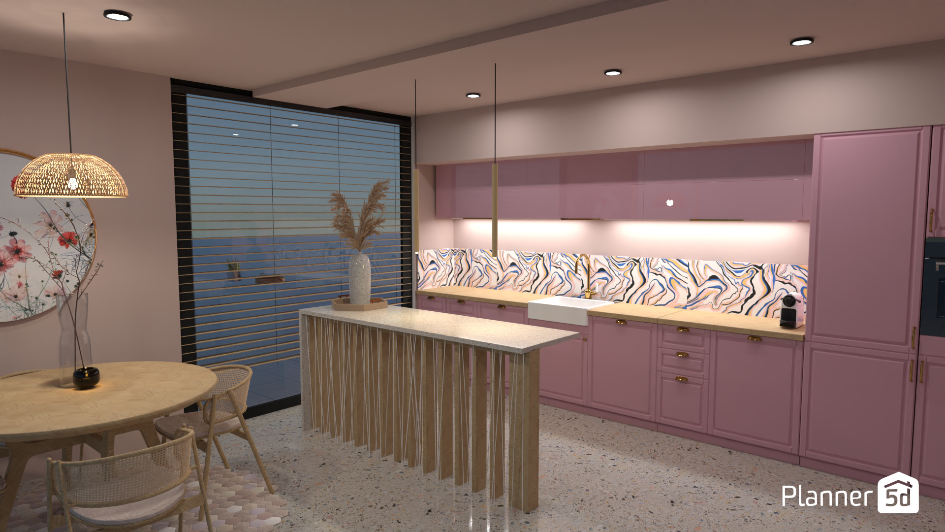 pink kitchen #15148703 by Marta