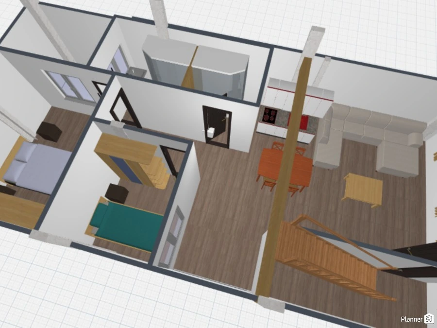 Apartamento 78 m2 área 13X6 #81432 by Oscar Prieto