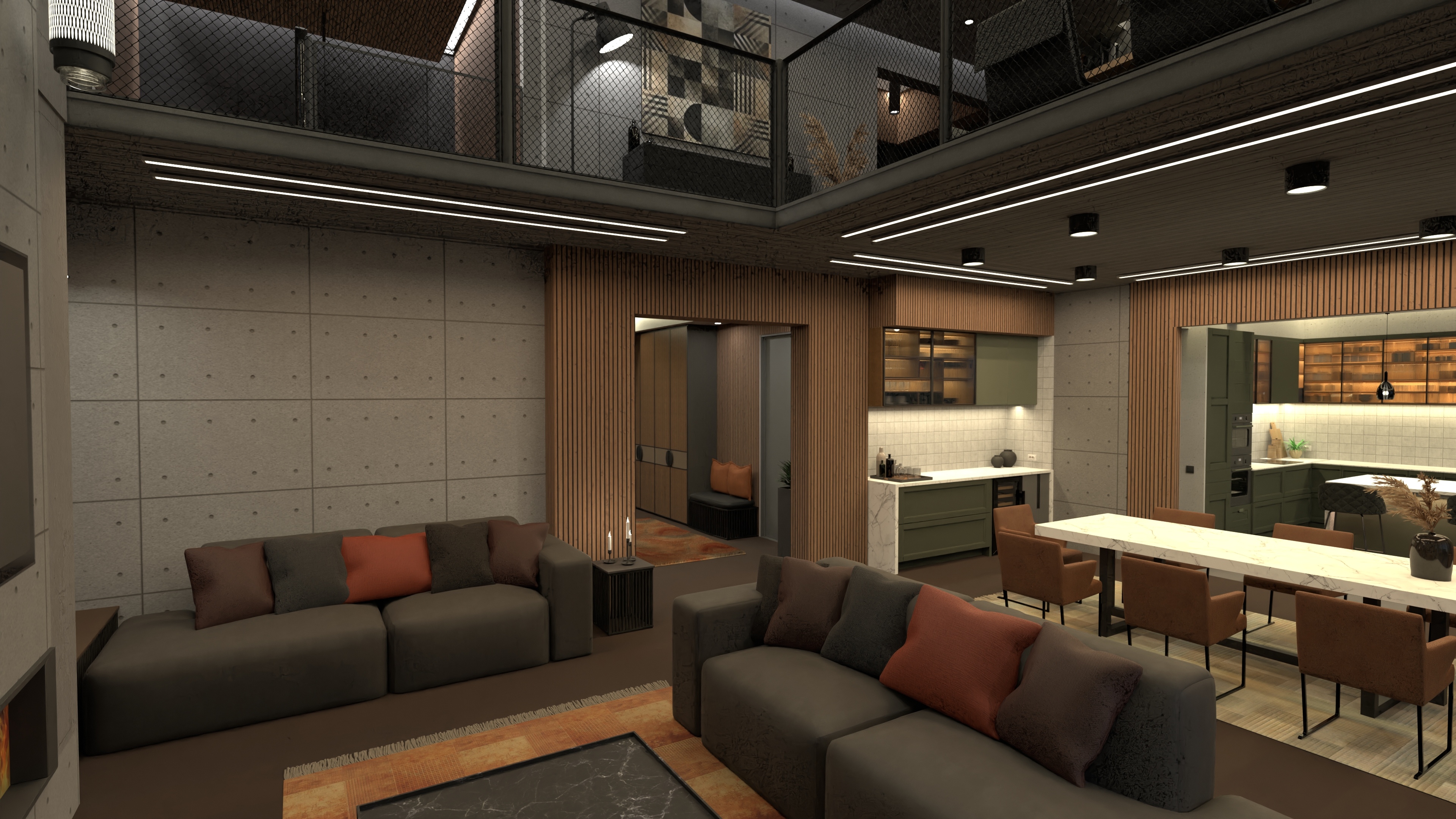 modern industrial living room #21868182 by Michel