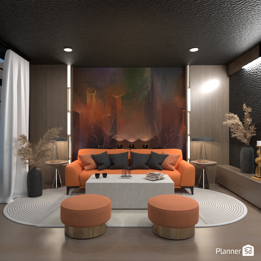 Orange sofa #3384088 by Editors Choice