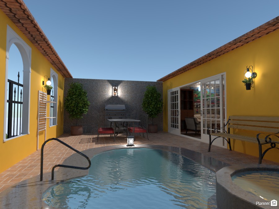 Mediterranean style atrium with pool #3565577 by Rita