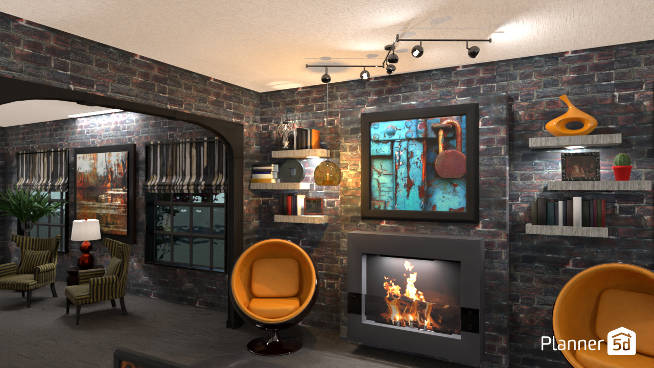 Hip condo fireplace #12761623 by Aldona