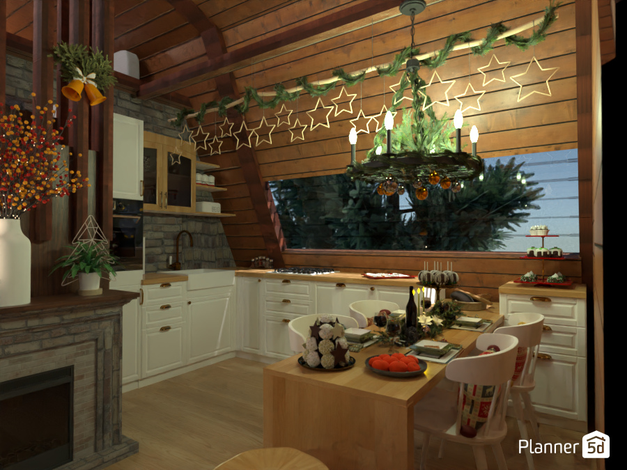 Lappland House: Christmas Kitchen #10850516 by Micaela Maccaferri