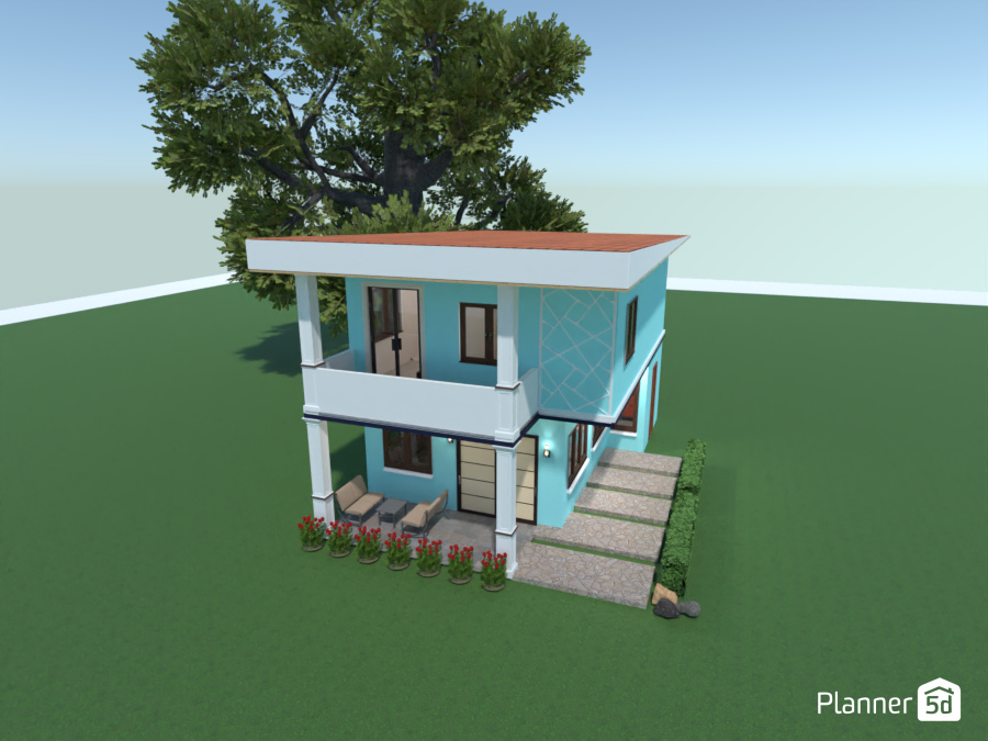 Blue two storey house 7596130 by Jomer O. Atienza image