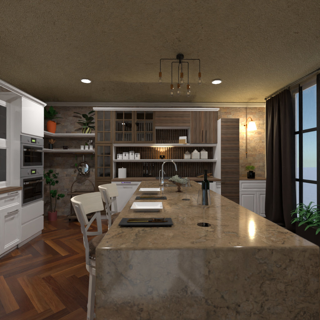 Brown and white kitchen #11490380 Por Editors Choice