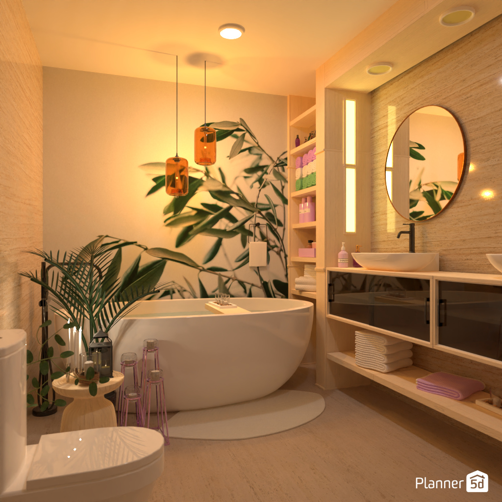 Bath with candles #19210196 by Editors Choice