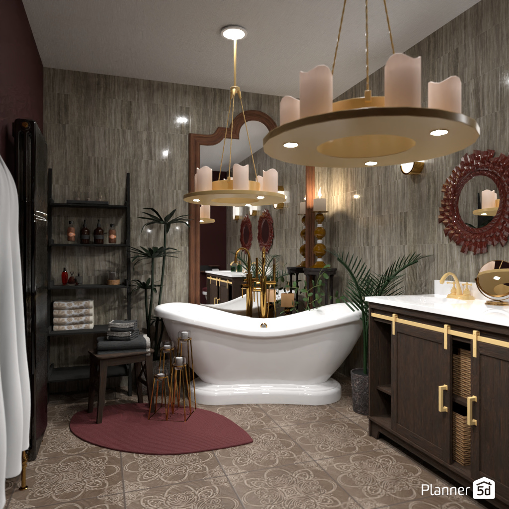 Bath with candles #19222188 by Editors Choice