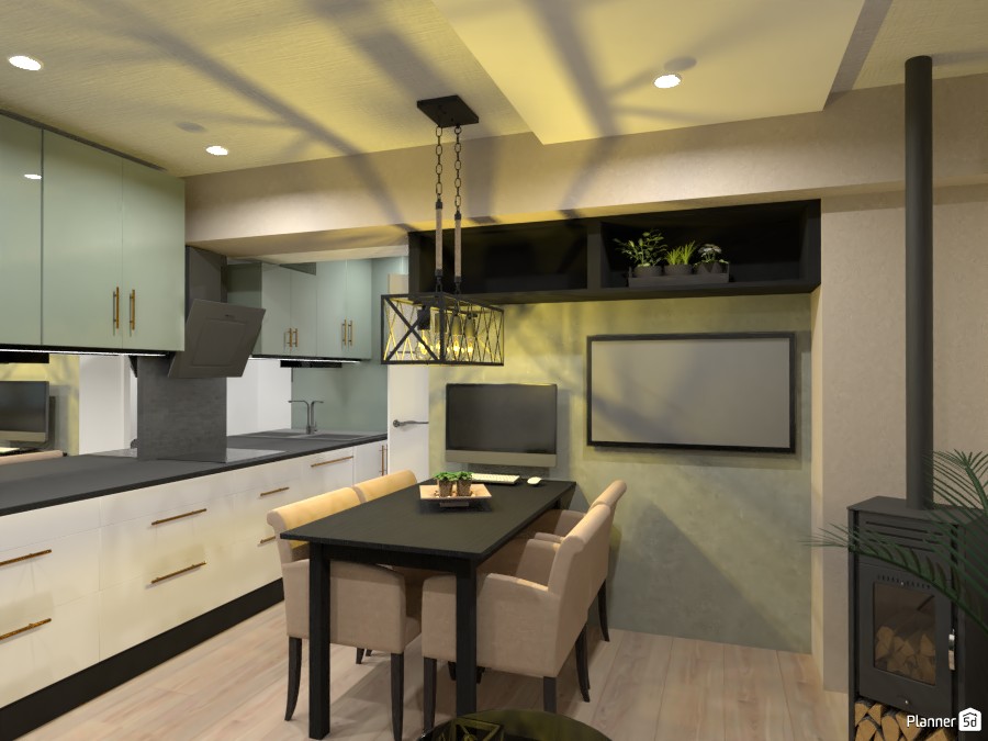 Small apartment ideas / Living room and kitchen #3658076 by Dajana Bakovic