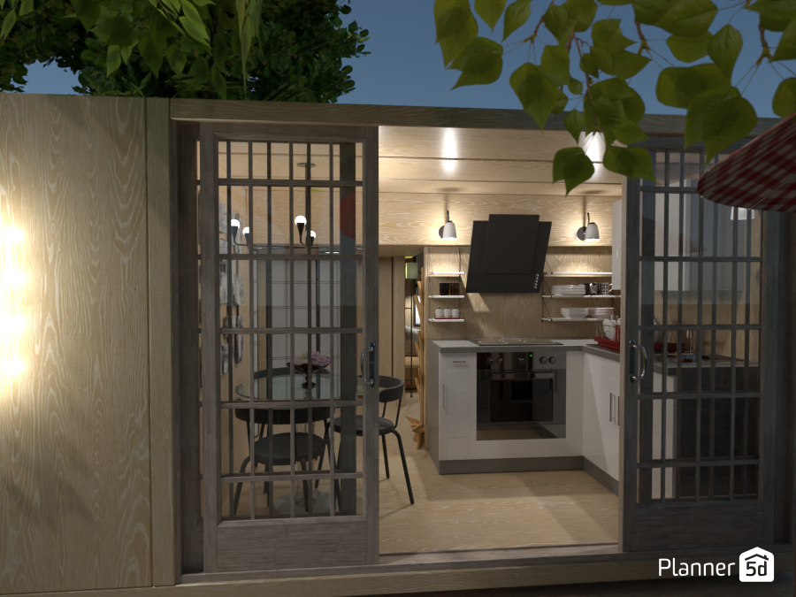 Bungalow 25 mq: Kitchen Side 8656409 by Moonface image