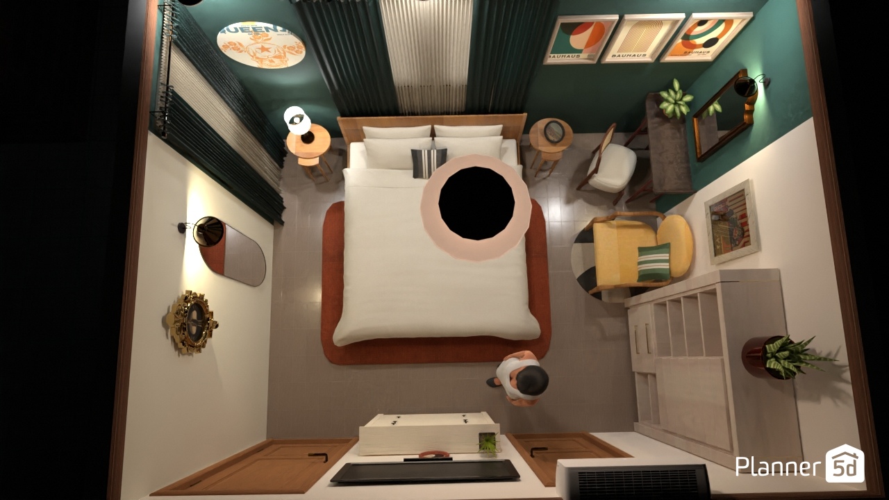 Copy of Copy of Real colors 01 kuala/ikea green table/orange sofa #26268940 by Livnat Pariante