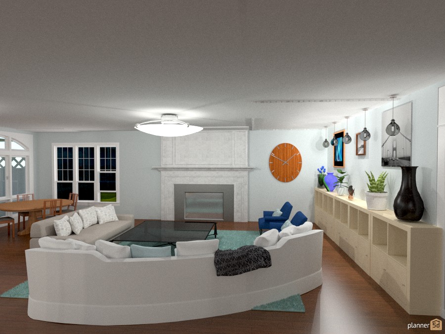 Living room with tiled fireplace #1024836 by Olivia11