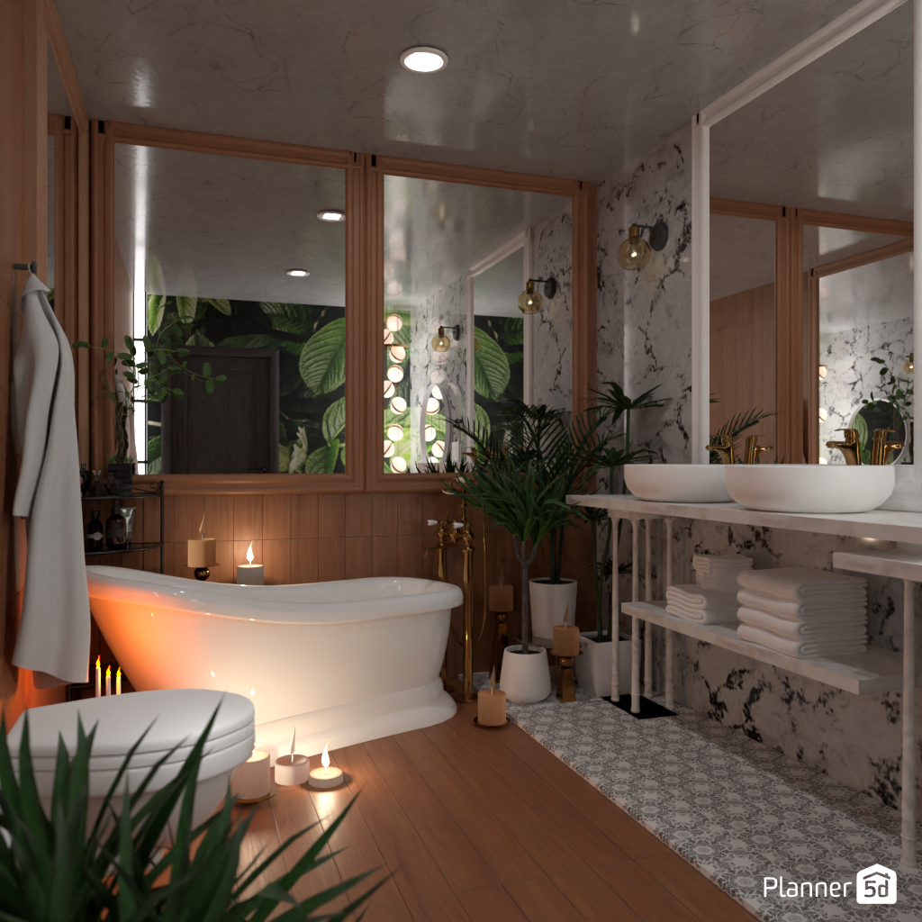 Bath in a candle light #19230656 by Editors Choice