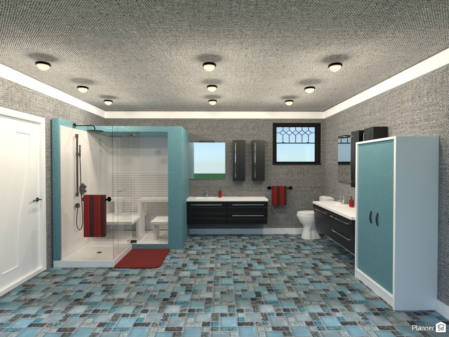 black n blue bathroom 1949461 by Joy Suiter image