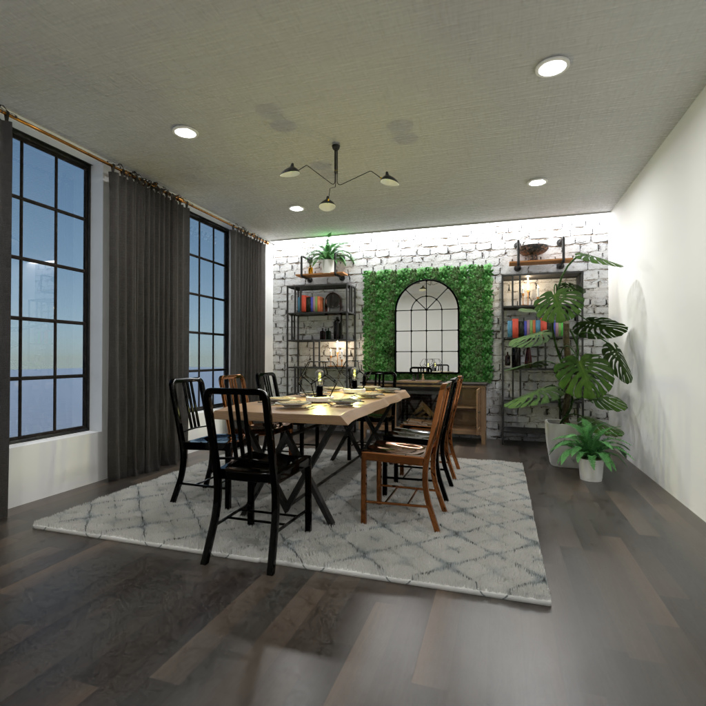 Industrial Dining Room #12604731 by Editors Choice