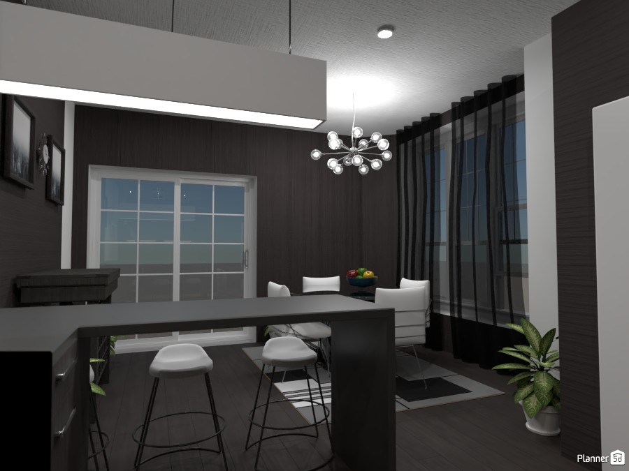 Black and White Kitchen #4379643 by Doggy