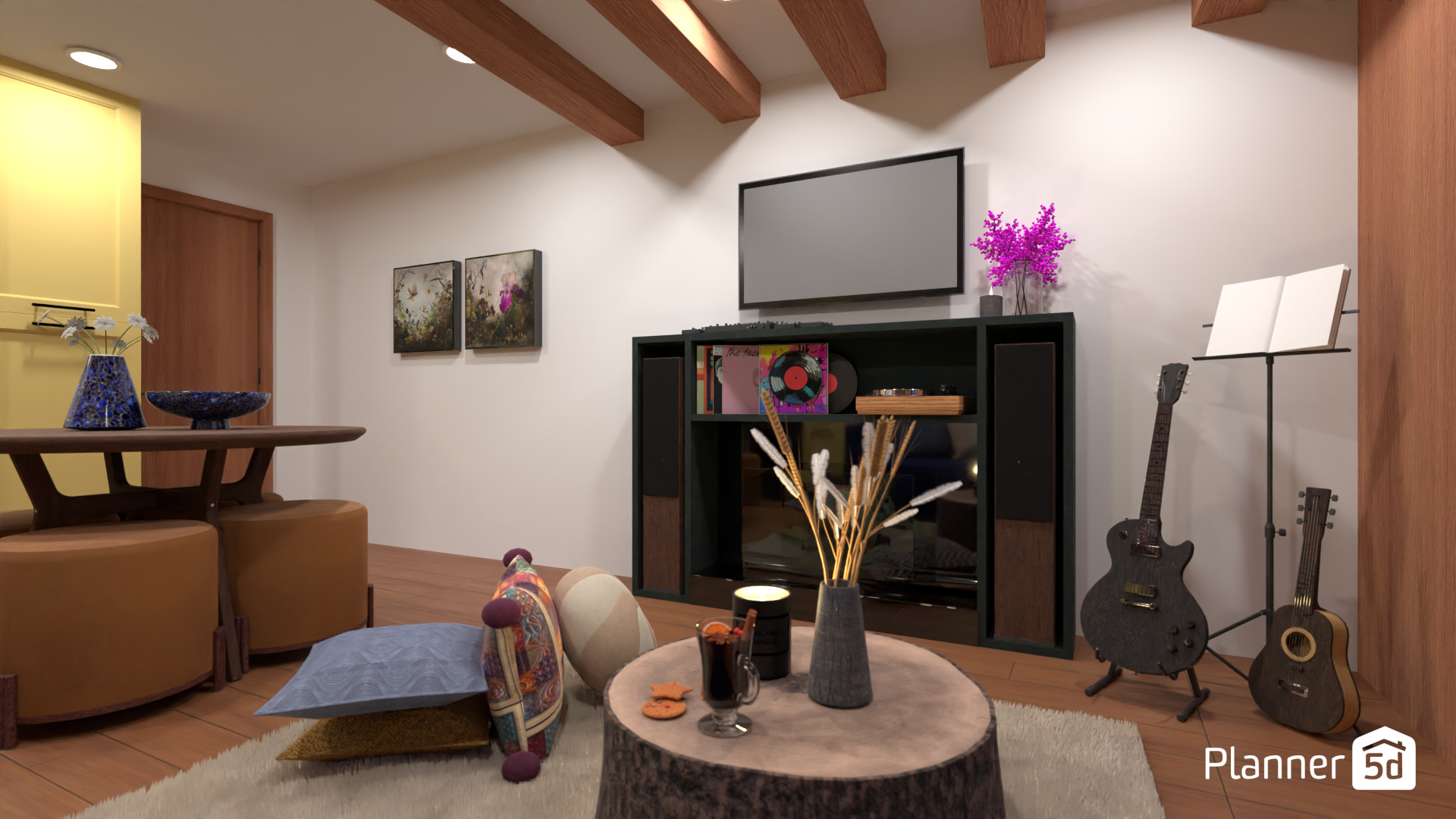 The kitchen and living room from the Music Apartment #16164447 by Darina Doncheva