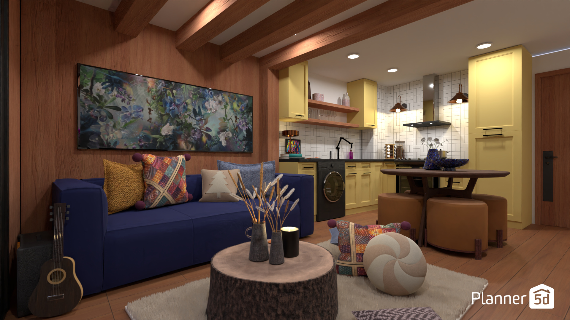 The kitchen and living room from the Music Apartment #16198531 by Darina Doncheva