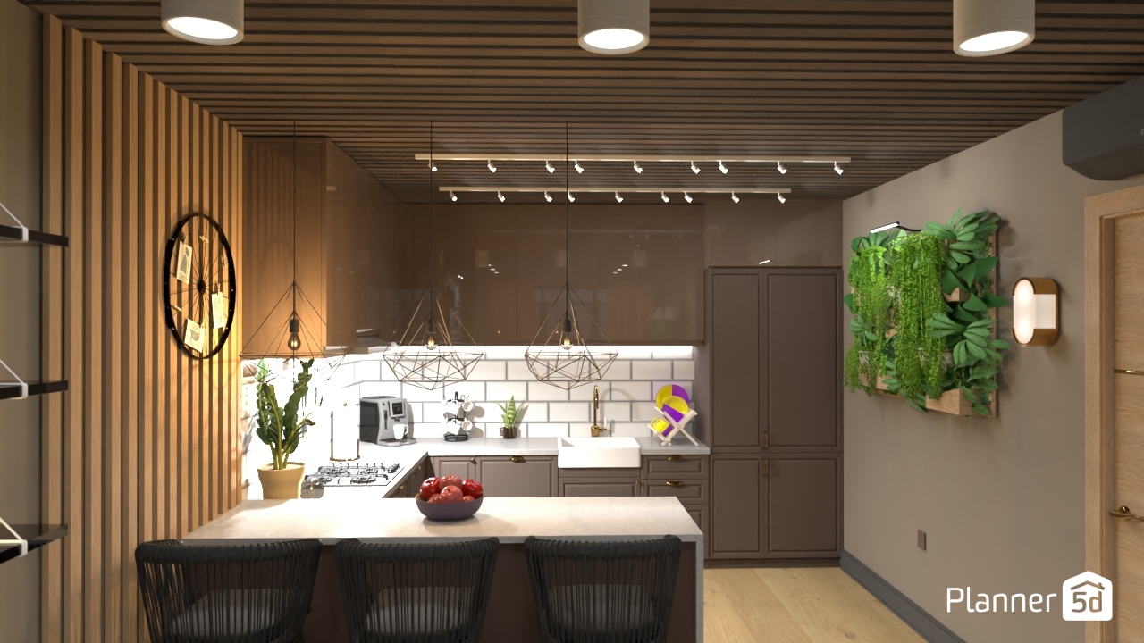 Brown Kitchen Design #21890726 by iwan Ari