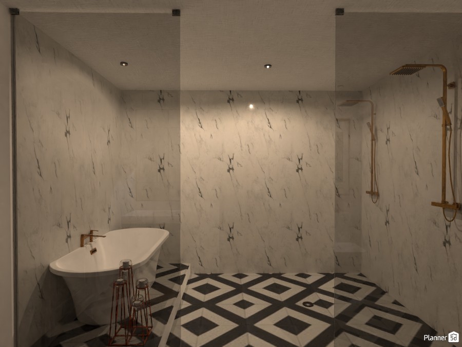 Classical Contemporary Master Bathroom #3409437 by Isabel