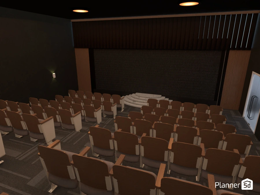 Dark, Moody Theatre with Stage - Free Online Design | 3D Floor Plans by ...