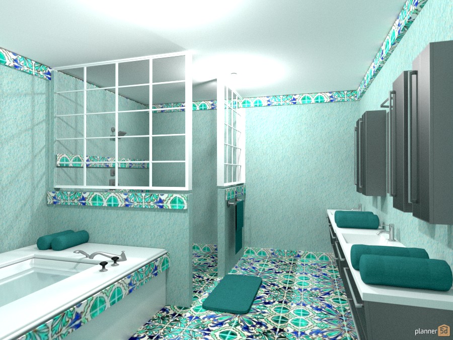 aqua tile bath #1018375 by Joy Suiter