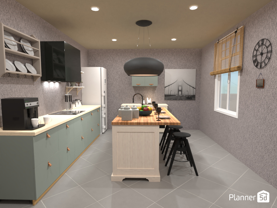 Small Kitchen with Island #7262342 by Jomer O. Atienza