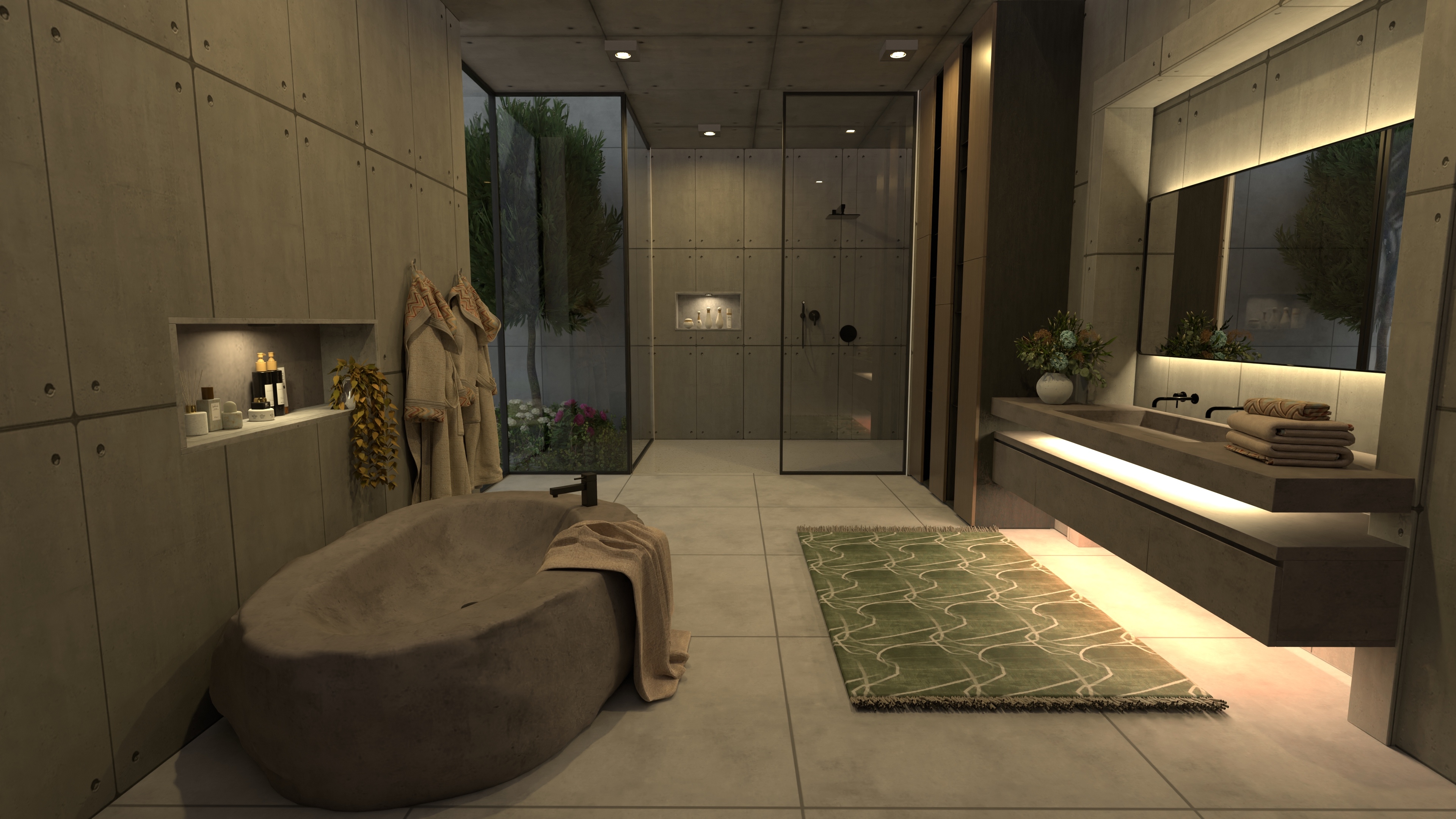 Concrete bathroom style #4000320 by Moonface