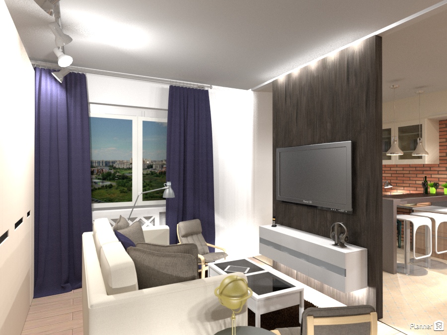 Гостиная в квартире-студии #1372556 by Elena Strenova