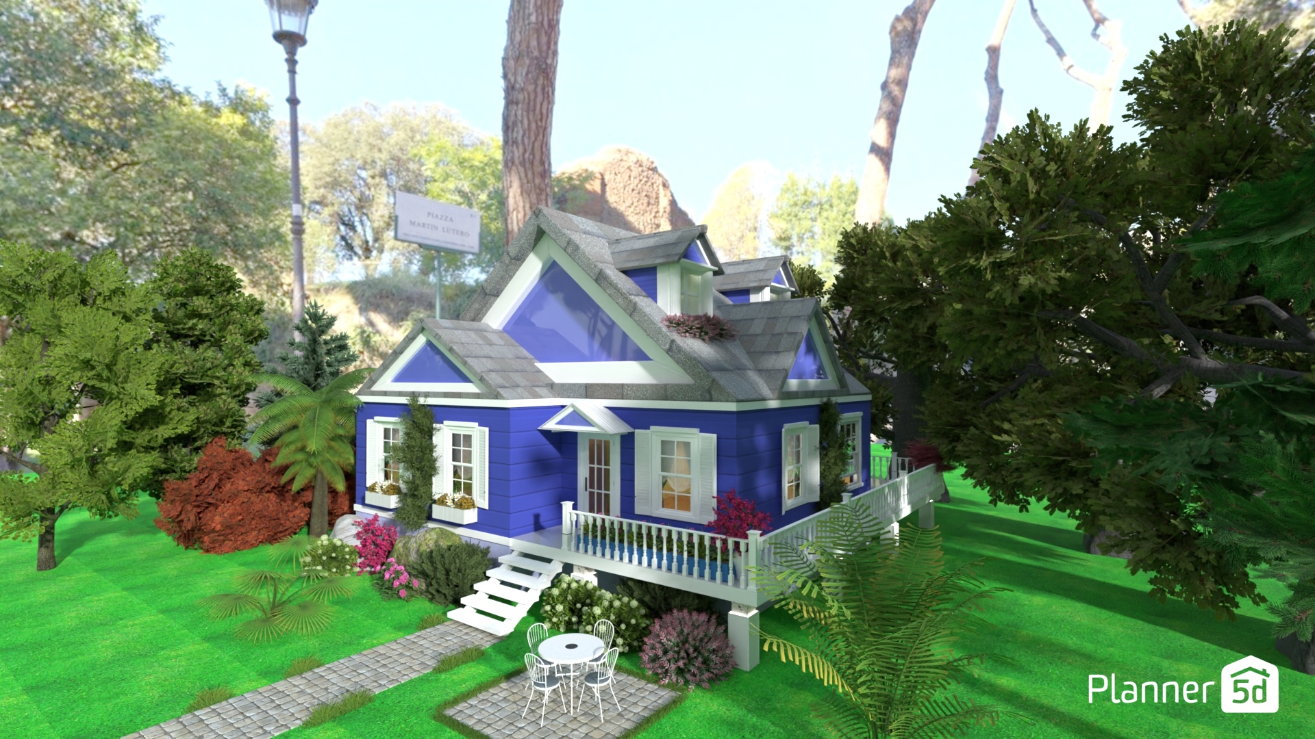 Casa azul en el bosque #28705972 by MariaCris